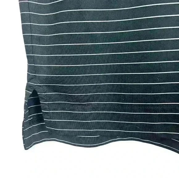 FootJoy Golf Polo Large Black with White Stripes West Lake - Athletic Fit - Picture 3 of 8